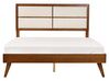 EU King Size Bed Dark Wood and Beige POISSY_927883