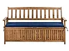 Garden Bench with Cushion SOVANA 160 cm with Storage Acacia Wood Blue