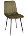 Lot de 4 chaises de salle à manger en velours vert olive KALISPELL_929223