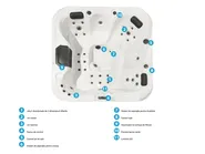 Jacuzzi exterior cu LED LASTARRIA Alb_820189