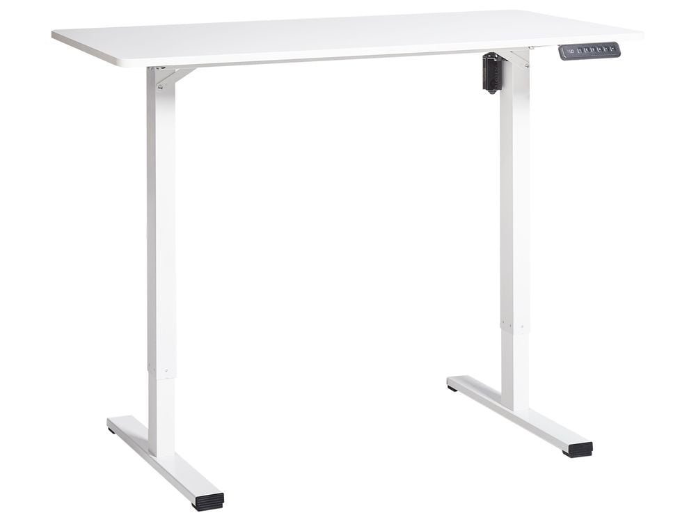 Secretária de pé ajustável eletricamente TAVARES 120 cm x 60 cm Branco