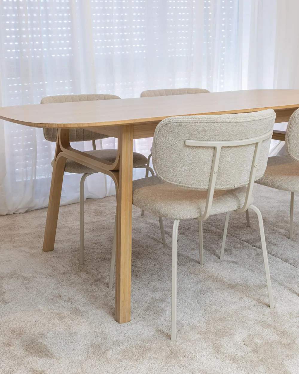 Set of 2 Dining Chairs IRINS Chenille Light Beige_977816
