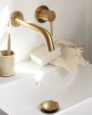 rubinetto miscelatore da parete per lavabo TRAFUL Ottone Oro_1048013