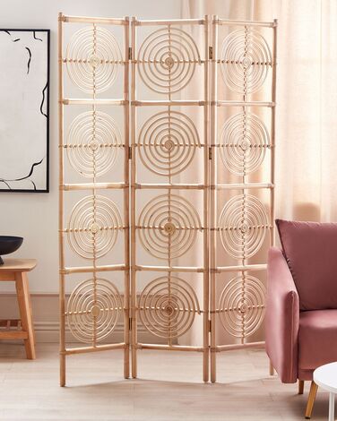 Folding Rattan 3 Panel Room Divider 117 x 180 cm Natural ALTAMURA