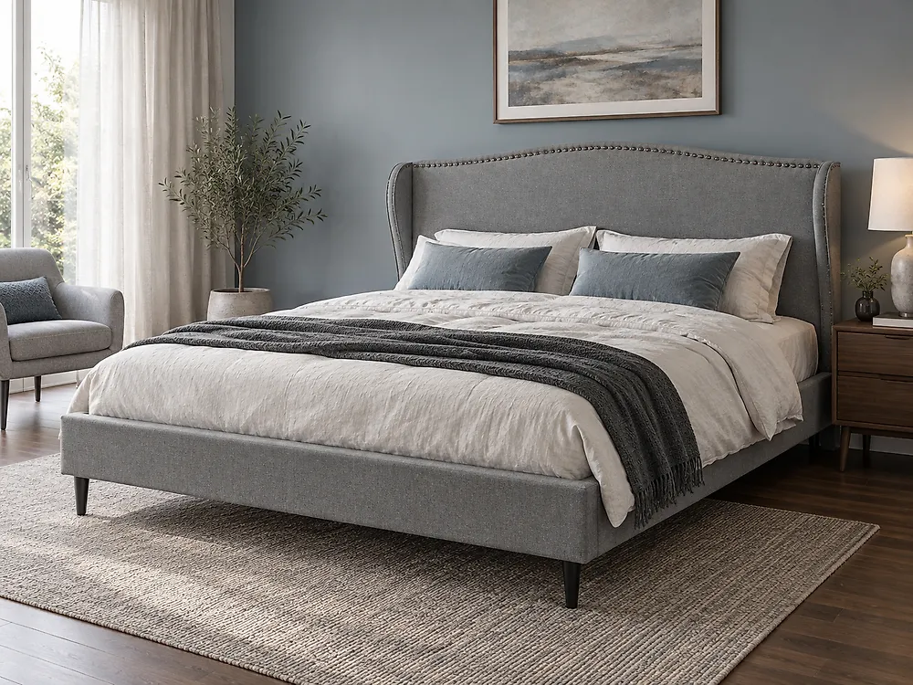 Bed Fabric COLMAR 180 x 200 cm (EU Super King) Grey_1175861
