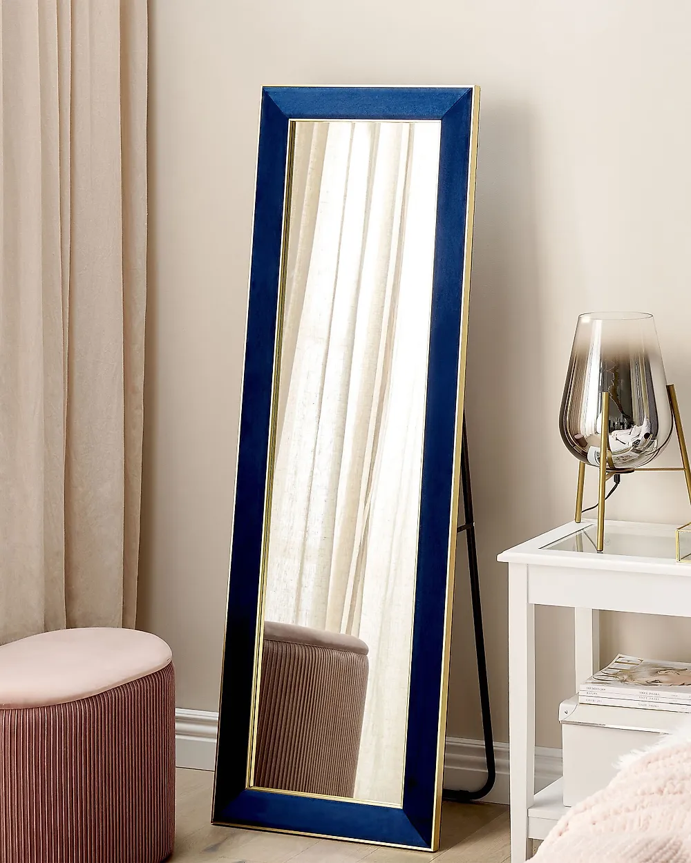 Specchio da terra LAUTREC 150 cm Velluto Blu marino_1178524