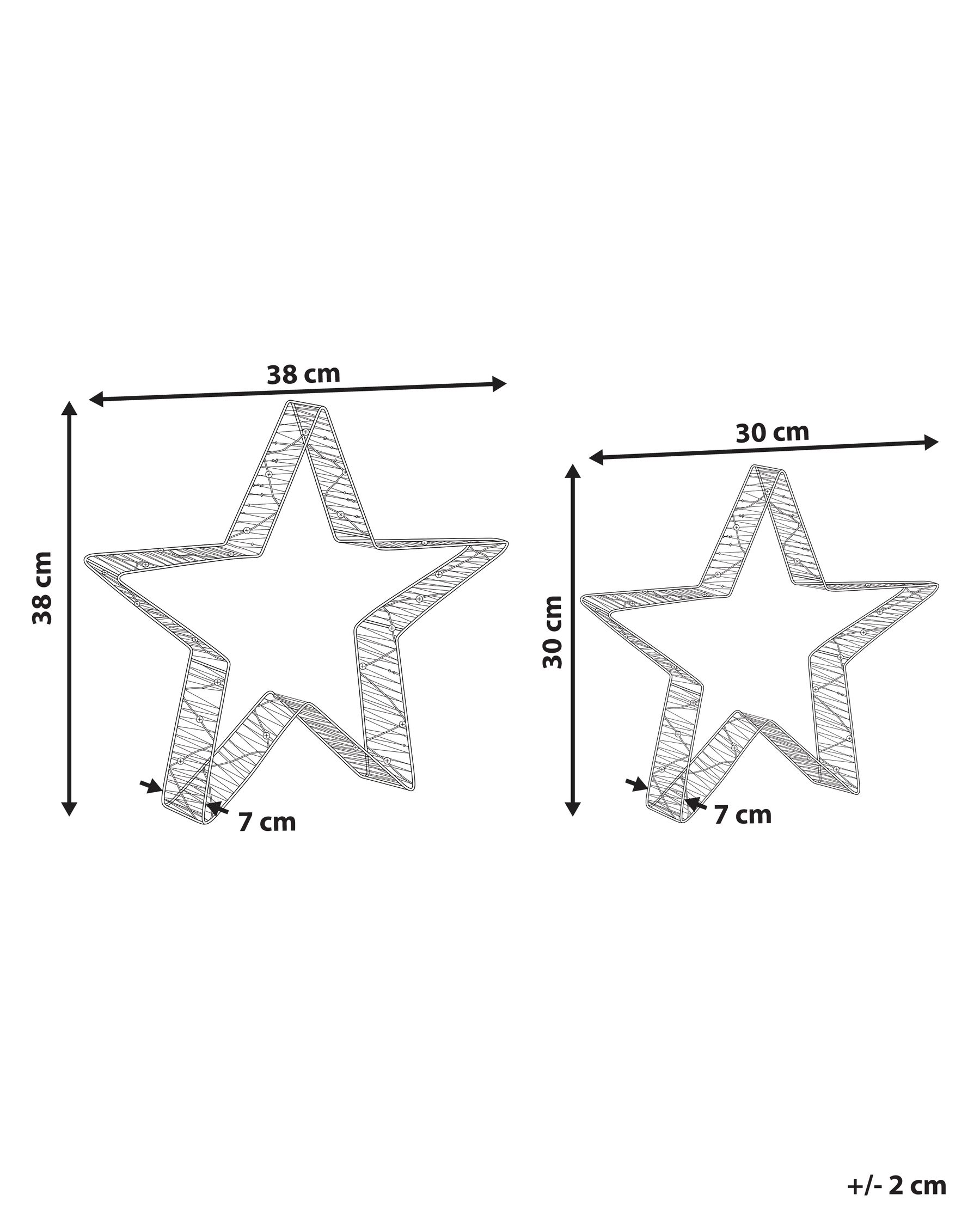 Lot de 2 décorations de Noël LED ITALLA 30/38 cm Étoile Doré_1169112