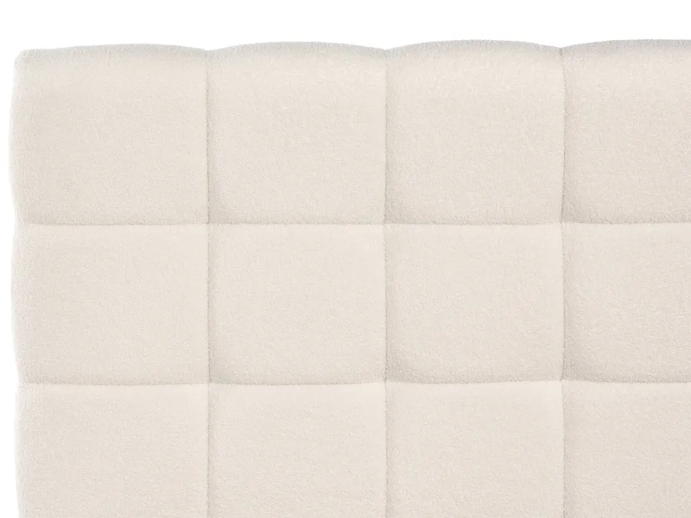 Bett mit Lattenrost Bouclé CRESSAT 160 x 200 cm Cremeweiß_1009057
