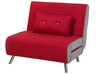 Divano letto tessuto rosso scuro e argento FARRIS_700063