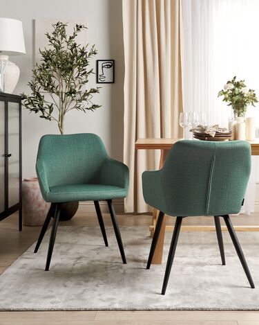 Set of 2 Velvet Chairs Green CASMALIA