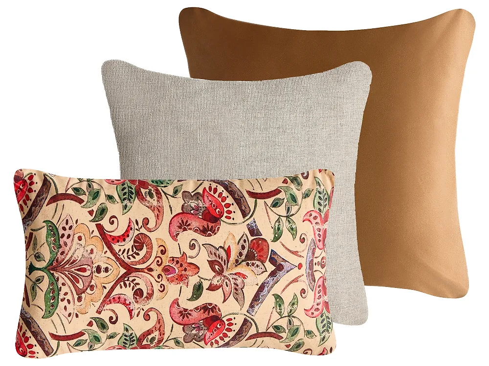 Dekokissen 3er Set DYERA 30 x 50 cm 45 x 45 cm Baumwolle Bunt Blumenmuster