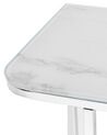 Glass Top Console Table Marble Effect White with Silver CALVERT_823492