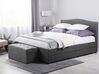 Čalúnená posteľ s úložným priestorom a farebným LED osvetlením 180 x 200 cm sivá MONTPELLIER_709625
