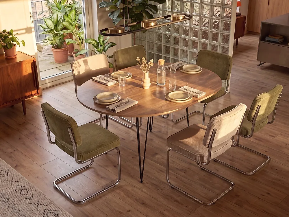 Table de salle à manger extensible LOUISE Marron 120/160 cm 120 cm_1173588