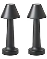 Set of 2 Wireless LED Table Lamp JOANES with Dimmer Metal Black