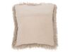 Prydnadskudde 2 st 45 x 45 cm fuskpäls beige CIDE_801794