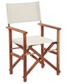 Lot de 2 chaises de jardin bois sombre et crème à motif feuilles CINE_819144