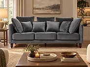 Sofa 3-Sitzer FENSTAD Samtstoff Grau_1176642