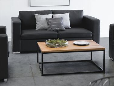  2-seters sofa skinn svart HELSINKI