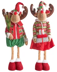 Set of 2 Christmas Decorations ULDALSANA 66-95 cm Reindeer Multicolour_1022142