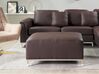 Ecksofa Leder braun linksseitig mit Ottomane OSLO_798154