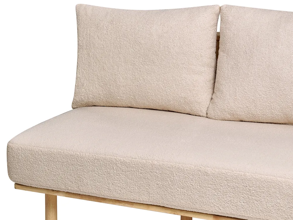Sofa 2 Seater SALO with Tables Boucle Beige_932588