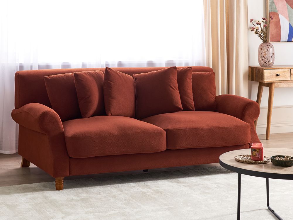 2 Seater Fabric Sofa Red EIKE Beliani