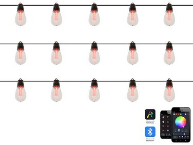 Outdoor String Multicolour Smart LED Lights with App 15 Bulbs ITILLEQ