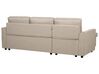 Right Hand Fabric Corner Sofa Bed with Storage Beige NESNA_912740