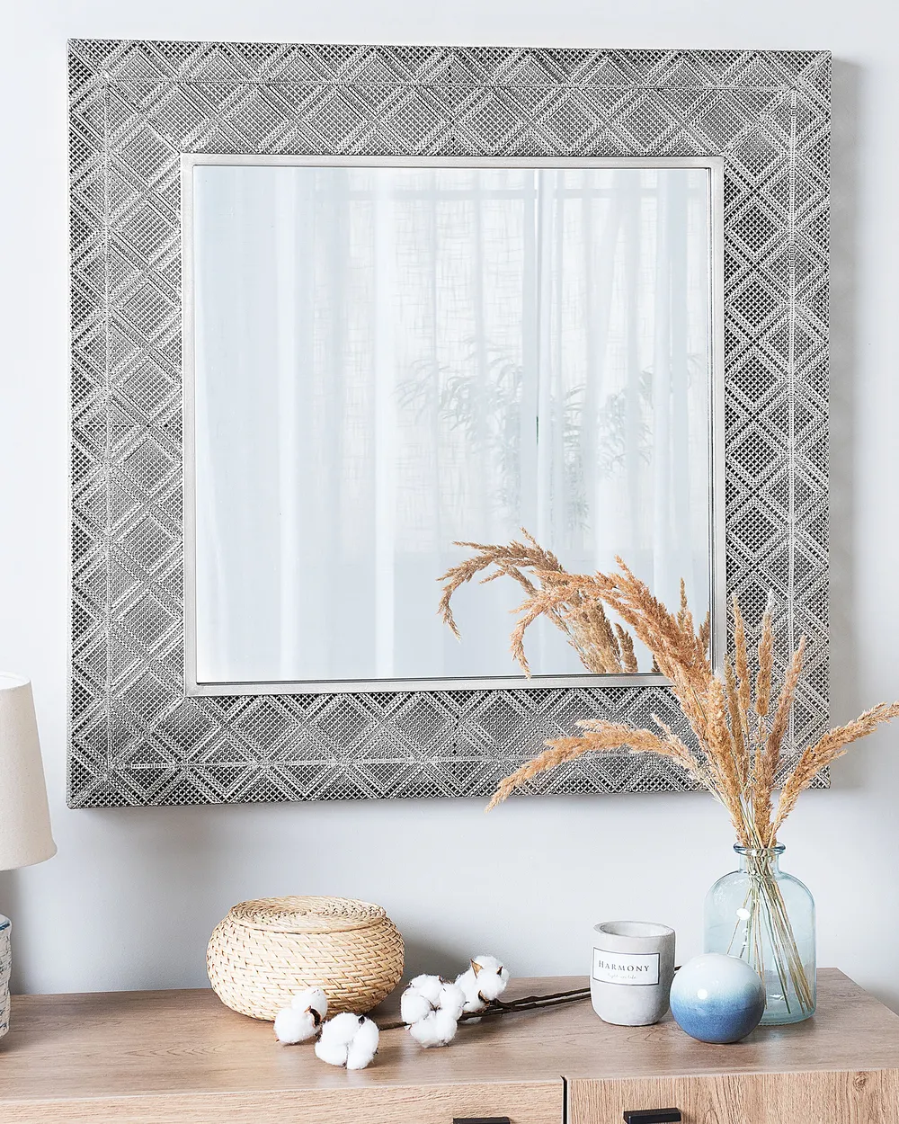 Wall Mirror EVETTES 80 cm 80 cm Metal Silver