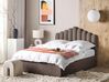 Velvet EU King Size Ottoman Bed Taupe VINCENNES_837310