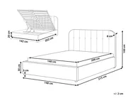 Bett mit Stauraum CHALLANS Stoff Cremeweiß 140 x 200 cm_1019672