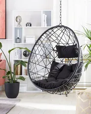 Hanging Chair ALATRI PE Rattan Black_791419