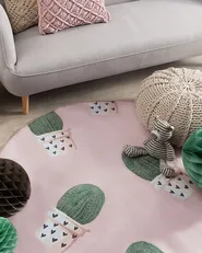 Tappeto per bambini ELDIVAN Rosa ø 120 cm_823480