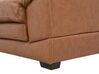 Set divano e poltrona in pelle ed ecopelle marrone HORTEN_720747