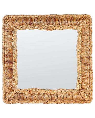 Nástěnné zrcadlo z vodního gyacintu 52 x 52 cm přírodní LANGLI