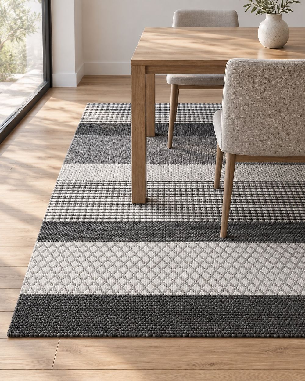 Rug AKKAYA Grey 160 x 220 cm Wool