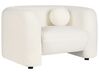 Conjunto de sala de estar 4 plazas de bouclé blanco LEIREN_920817