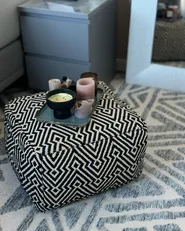Pouffe LONGMONT Cotton Black/ White_986759