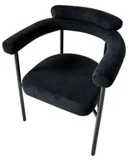 Set of 2 Dining Chairs LYNEY Fabric Black_992793