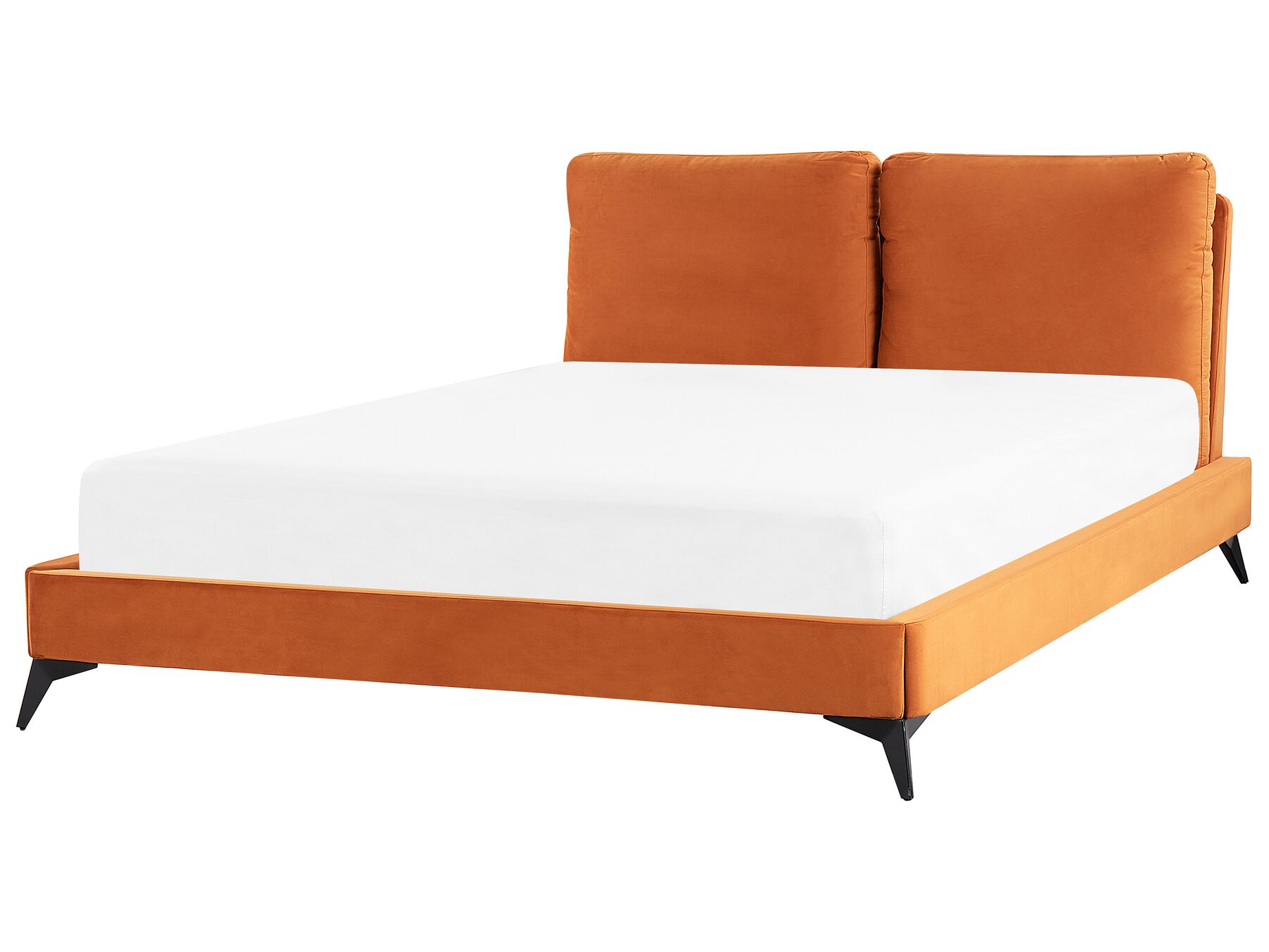 Sametová postel 160 x 200 cm oranžová MELLE_829886