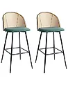 Set of 2 Bar Chairs CORNELL Metal Green