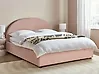 Ottoman Bed VAUCLUSE Boucle Pastel Pink 140 x 200 cm (EU Double)