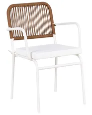 Set di 4 sedie da giardino con cuscini TACENO Metallo Bianco_1007759