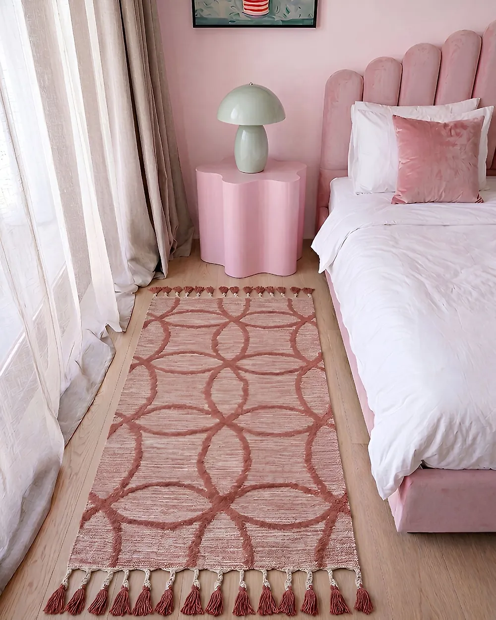 Rug KIRSEHIR Red 80 x 150 cm Cotton_1183615