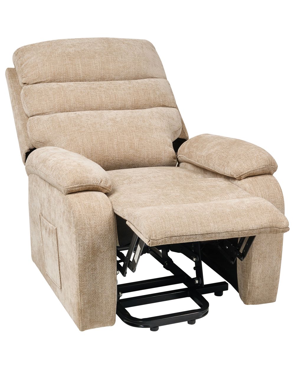 Sedia reclinabile elettrica RISE Poggiapiedi a scomparsa Tessuto Beige