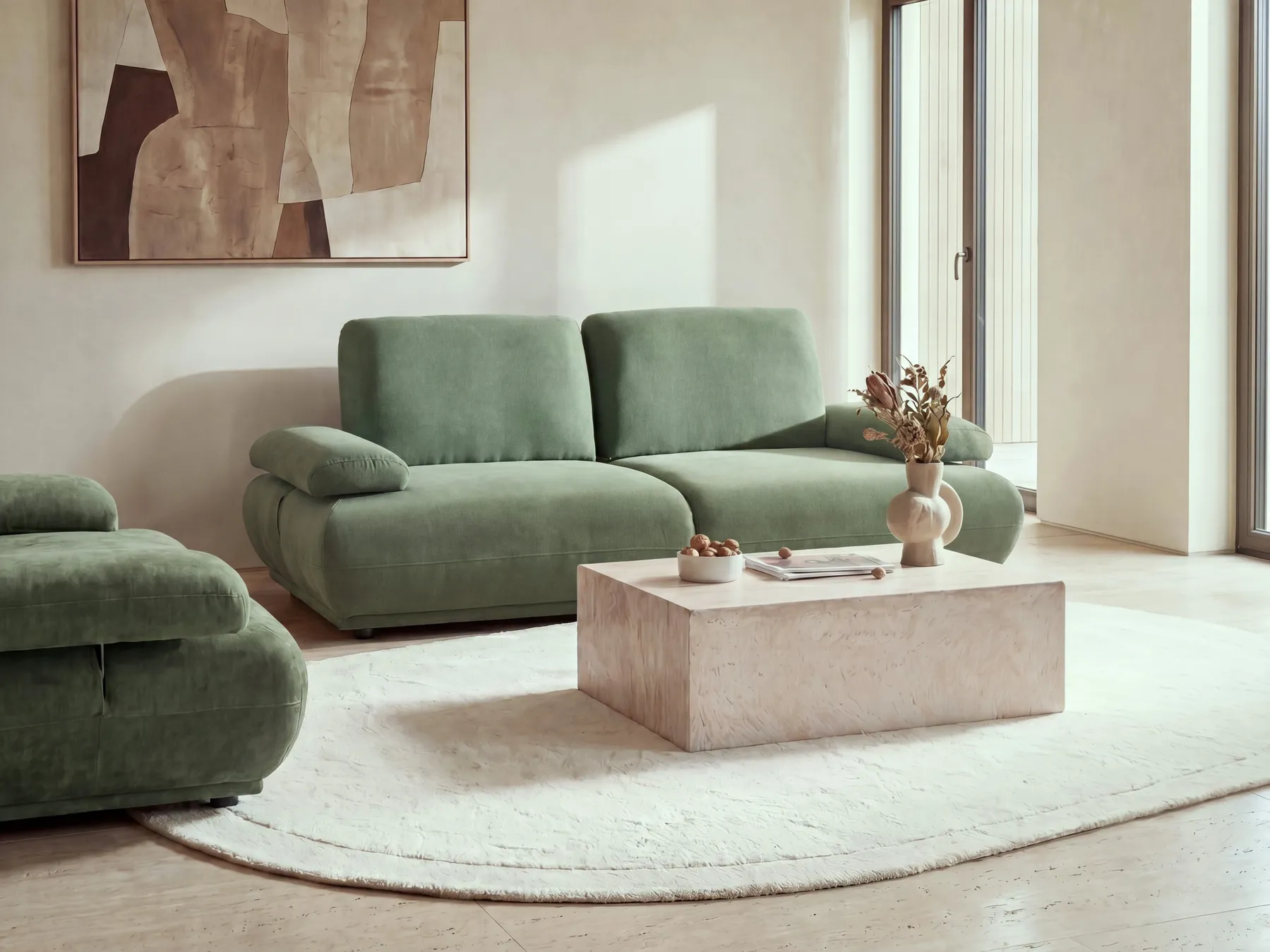 Sofa 3 Seater NACKA Light Green_1056150