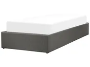 Ottoman Bed without Headboard DINAN Fabric Dark Grey 90 x 200 cm (EU Single)_721366