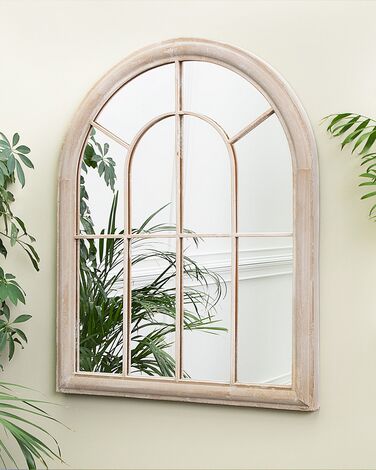 Metal Window Wall Mirror 69 x 88 cm Beige EMBRY