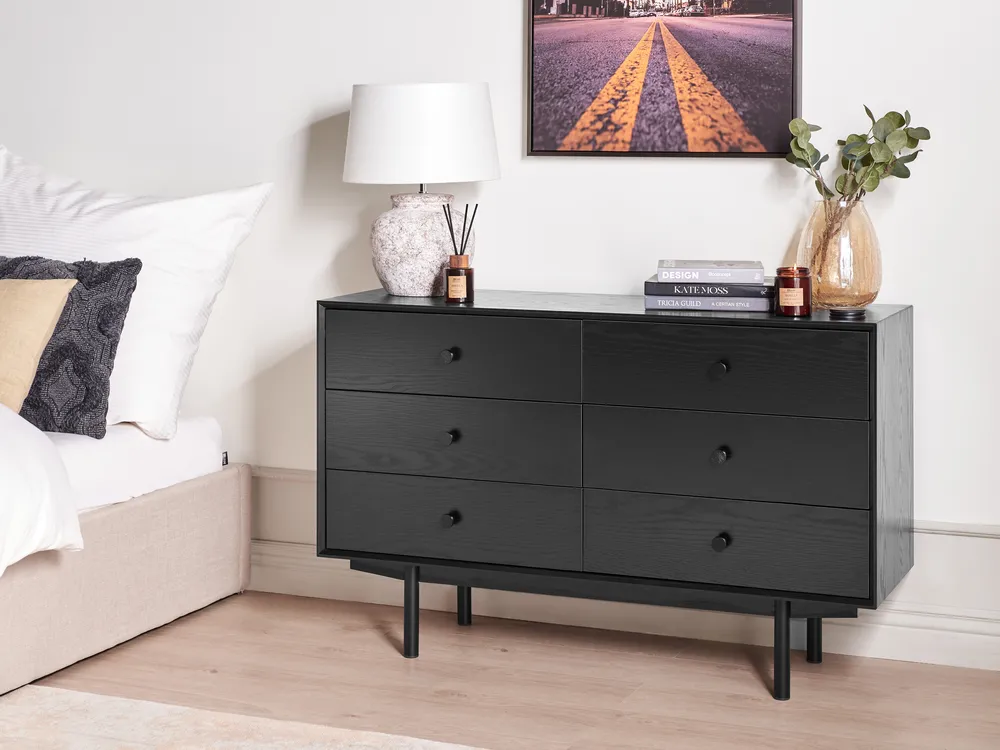 6 Drawer Chest ALCESTER Black